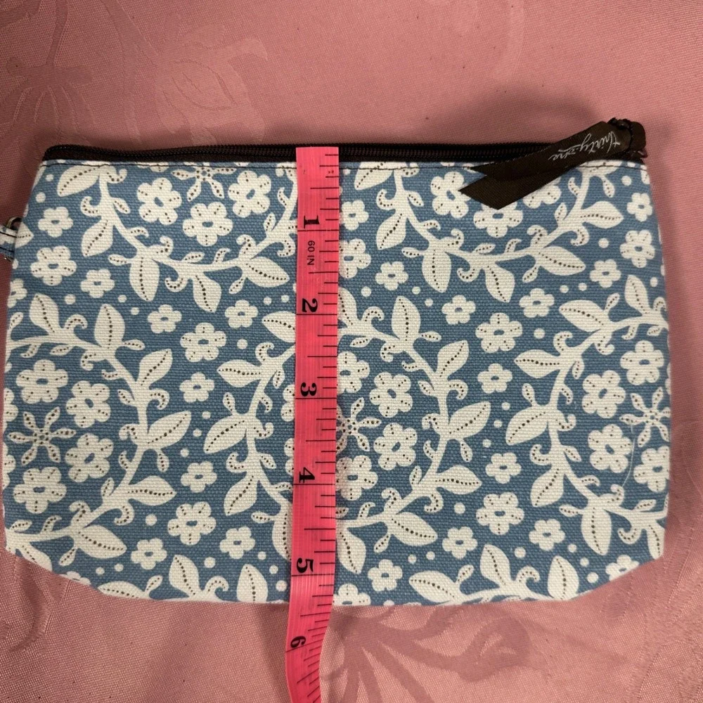 Thirty-One Mini Zipper Pouch Garden Bloom Blue Floral Makeup Bag 3013294GS11